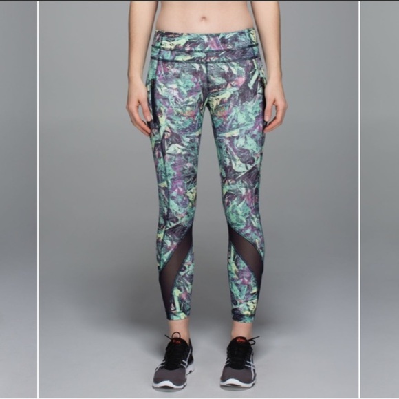 Lululemon athletica Multicolor Mesh Details Inspire Tight II Leggings Size 6 - Picture 5 of 11